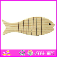 2014 nouveaux jouets en bois de peinture de poissons d&#39;enfants, poisson en bois de kit de Panit de Popualr, poissons en bois éducatifs de peinture, jouet en bois BRICOLAGE vente chaude W03A015